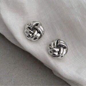 Silver Knot Stud Earrings Classic Twisted Design | Everyday Minimalist Jewelry